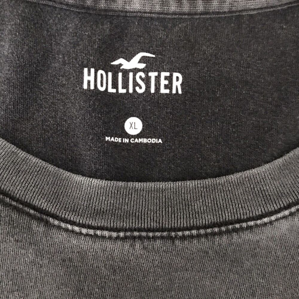 Hollister Gray Short Sleeve Oversized Huntington Beach Surf T Shirt Womens XL - Picture 7 of 7